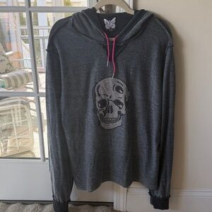 Gray Skull Hoodie Sweater
